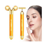 2-IN-1 Electric Face Massager 24k Golden Facial Massager