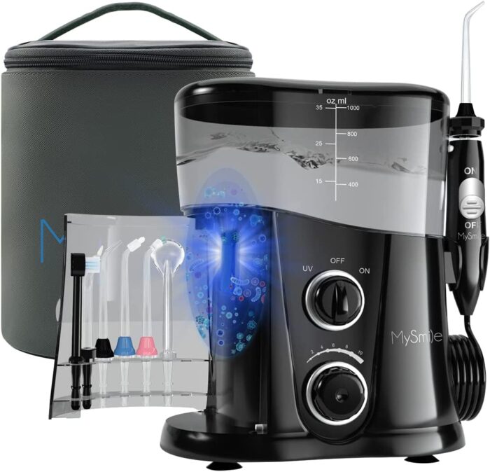 MySmile1-700x674 MySmile 1000ML Countertop Water Dental Flosser Teeth Cleaner - Image 1